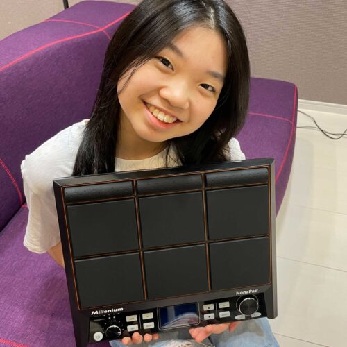 photo of Naru with her new prize the NonaPad